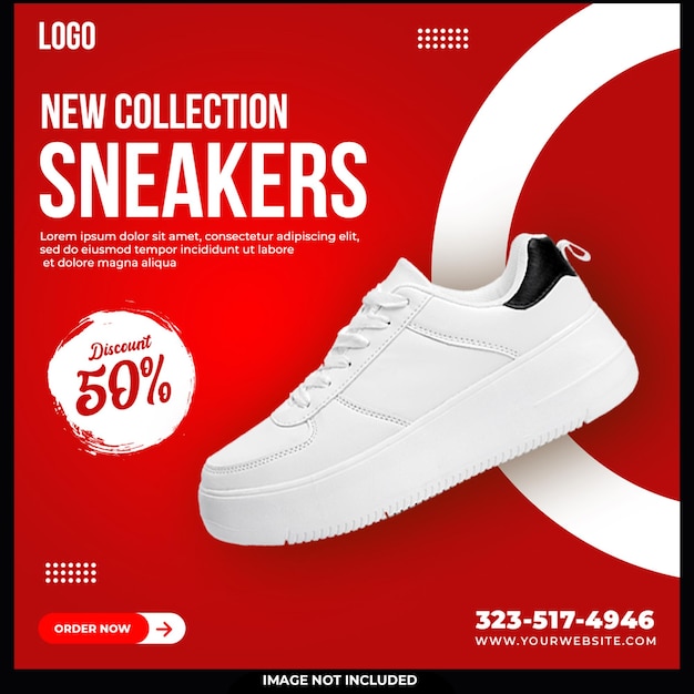 Free PSD shoes sale for social media post or square banner template design