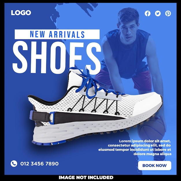 Free PSD shoes sale for social media post template design