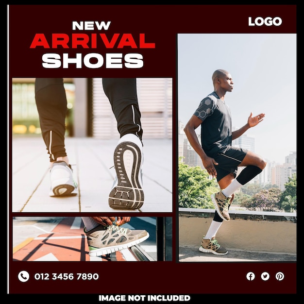 Free PSD shoes sale for social media post template design