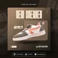 Free PSD shoes social media post or square banner design template