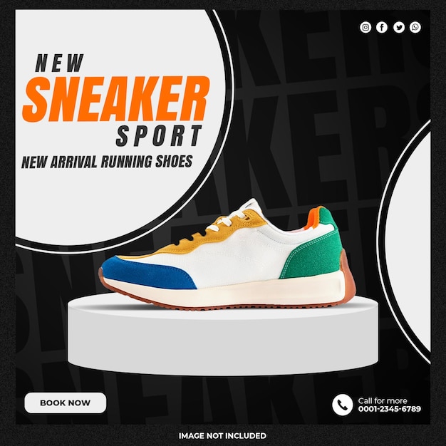 Free PSD shoes social media template 