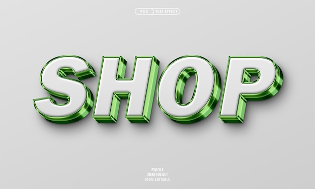 Free PSD shop 3d editable text effect