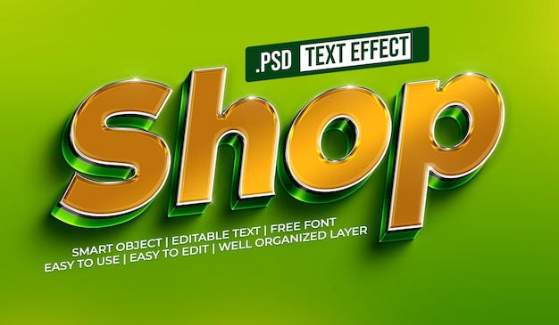 Free PSD shop text style effect