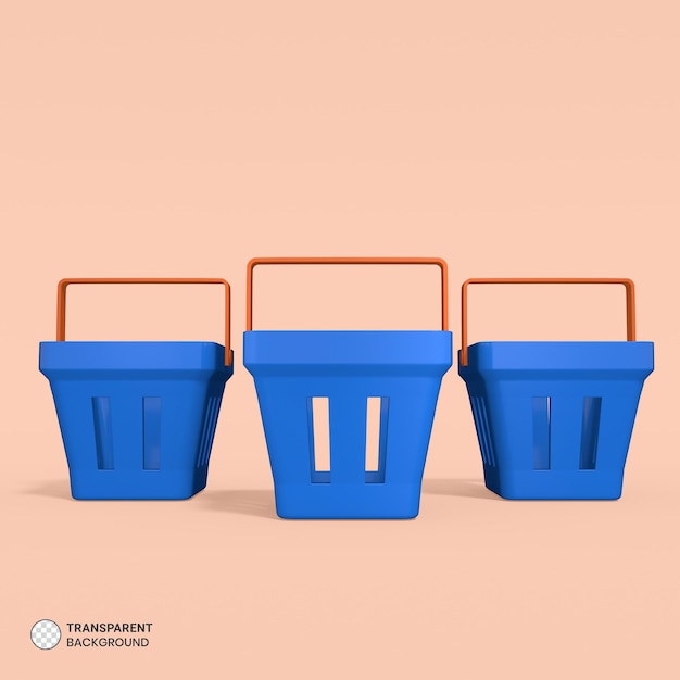 Shopping basket icon isolated 3d render illustration