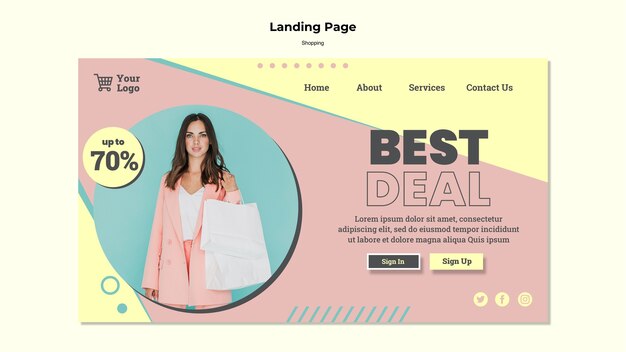 Shopping best deal landing page