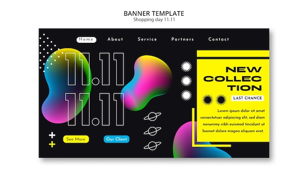 Free PSD shopping day celebration landing page