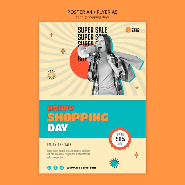 Free PSD shopping day template design