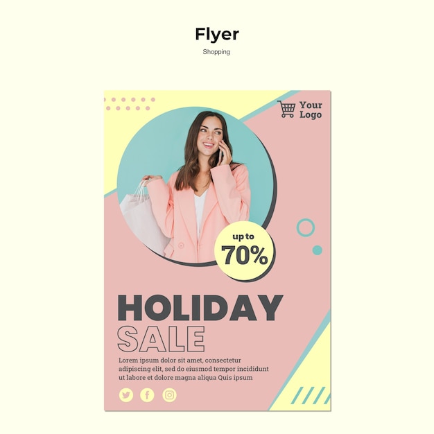 Free PSD shopping holiday sale flyer template