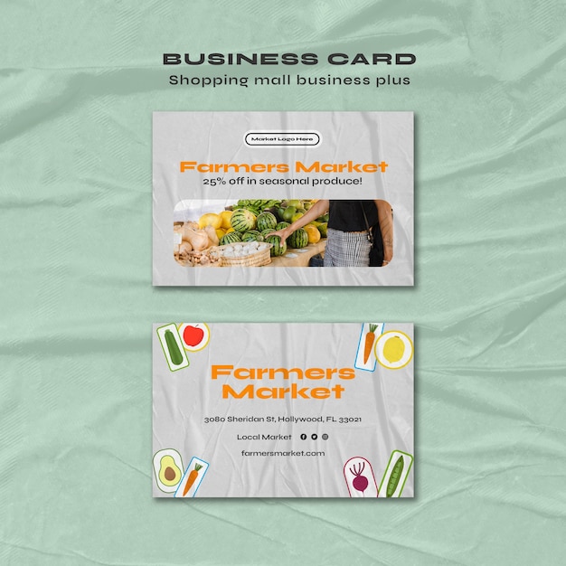 Free PSD shopping mall business card template