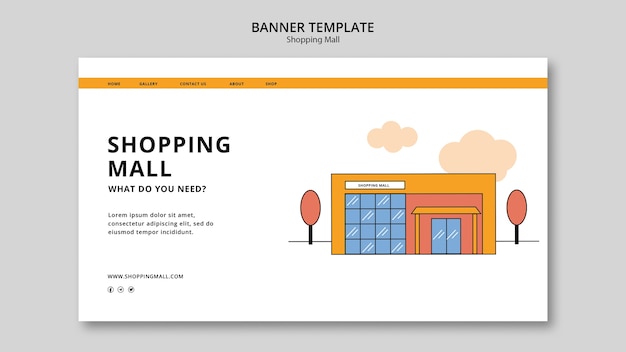 Free PSD shopping mall landing page template