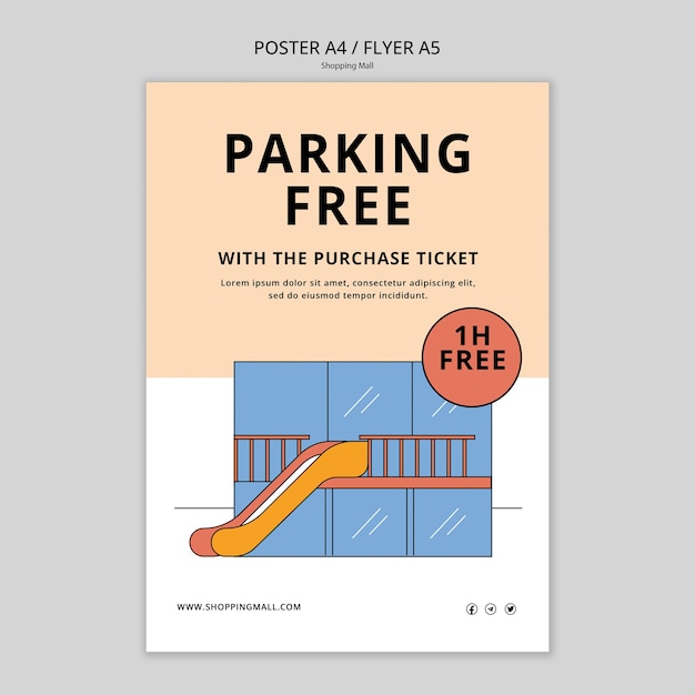 Free PSD shopping mall poster template