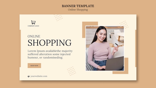 Shopping online banner template