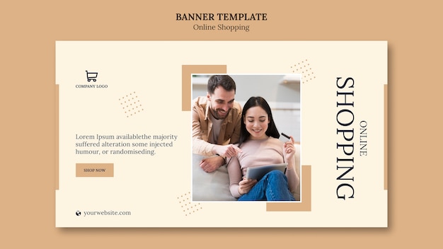 Shopping online banner template