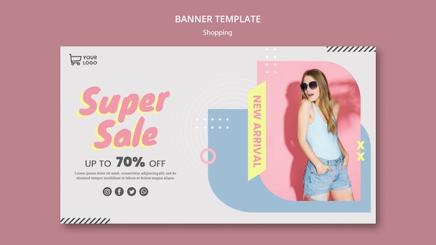 Shopping sale banner template