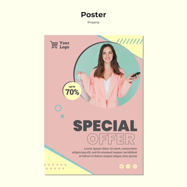 Shopping special sale poster template