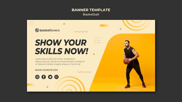 Show your skills basketball banner web template