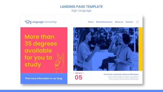 Sign language web template