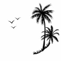 Free PSD silhouettes palm tree illustration