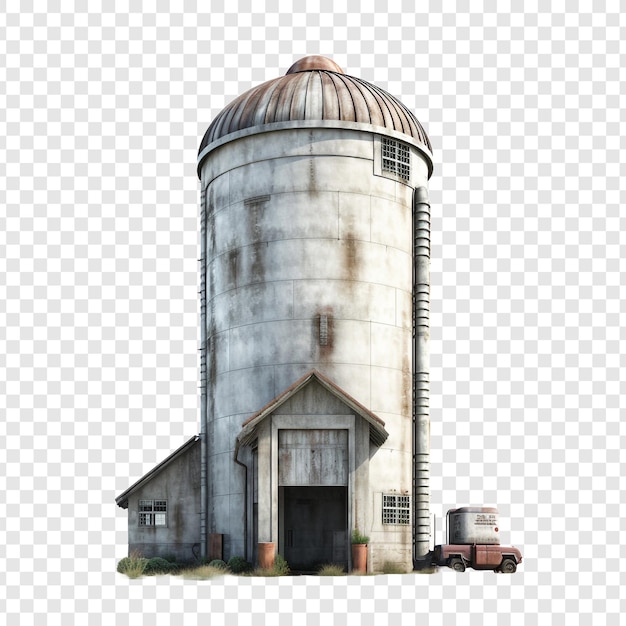 Free PSD silo house house isolated on transparent background