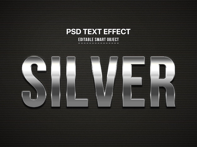 Free PSD silver 3d text style effect