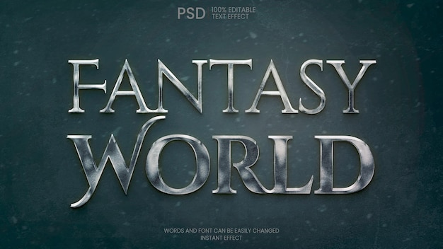 Silver Fantasy Text Effect