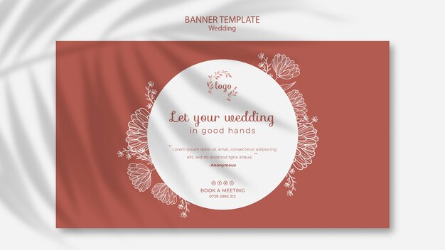 Simple and elegant banner template for wedding