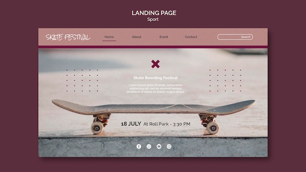 Free PSD skate festival web template