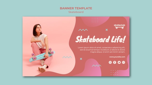 Free PSD skateboard banner template