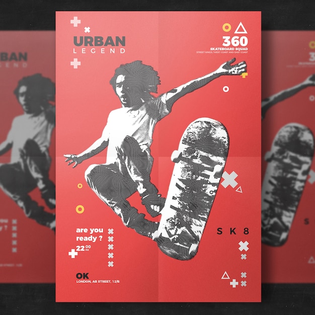 Skateboard flyer template