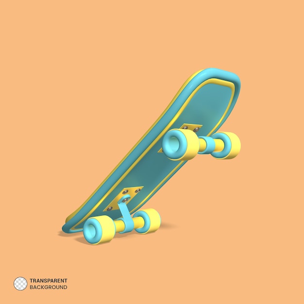 Free PSD skateboard icon isolated 3d render illustration