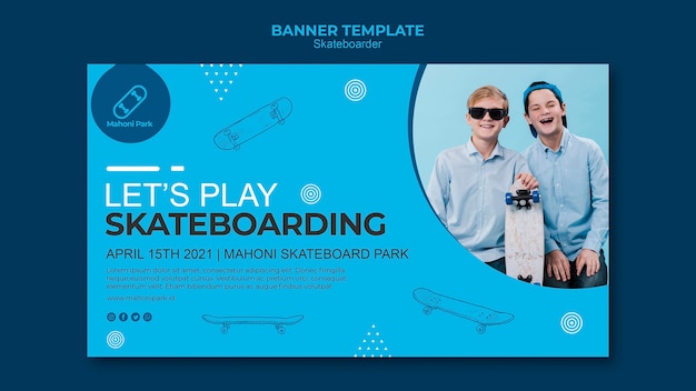 Skateboarder banner template theme