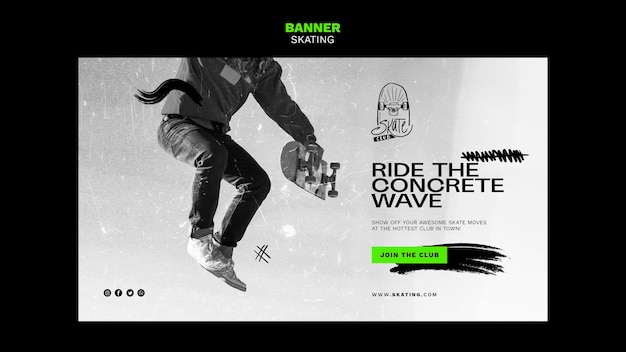 Free PSD skating ad banner template