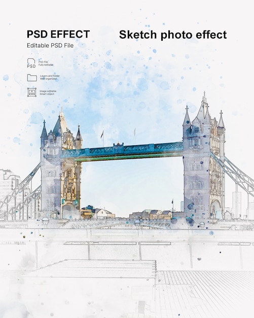 Free PSD sketch photo effect