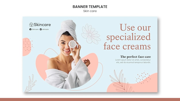 Skin care banner template design