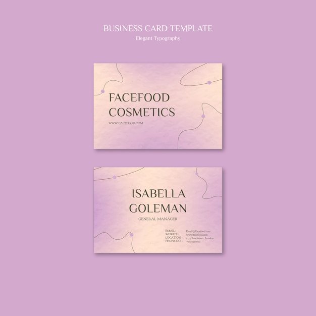 Skin care business card template