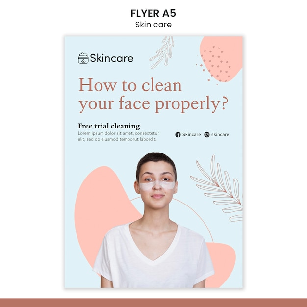 Free PSD skin care flyer template design