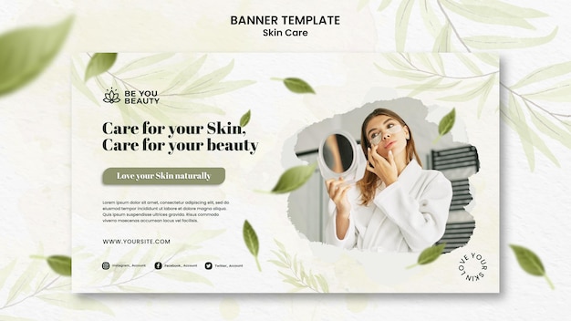 Skin care horizontal banner template