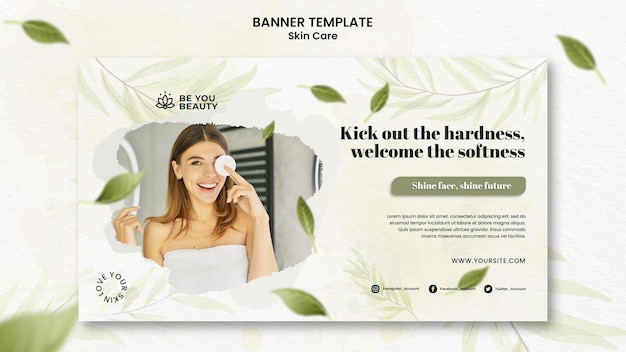 Skin care horizontal banner template