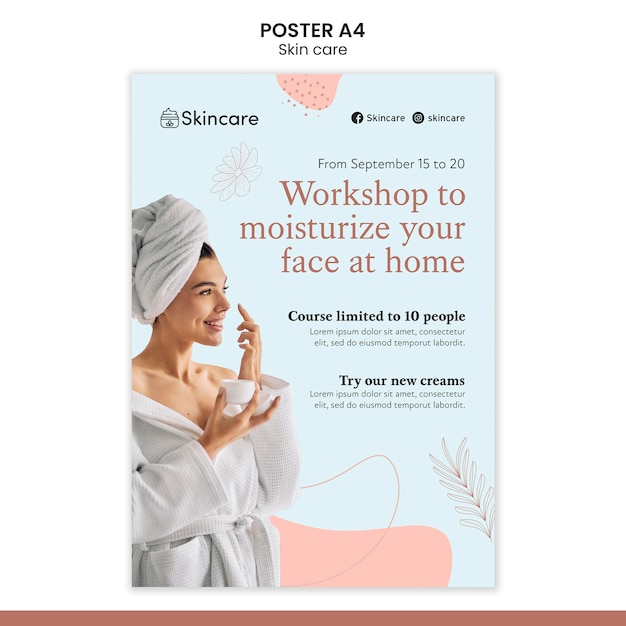 Skin care poster template design