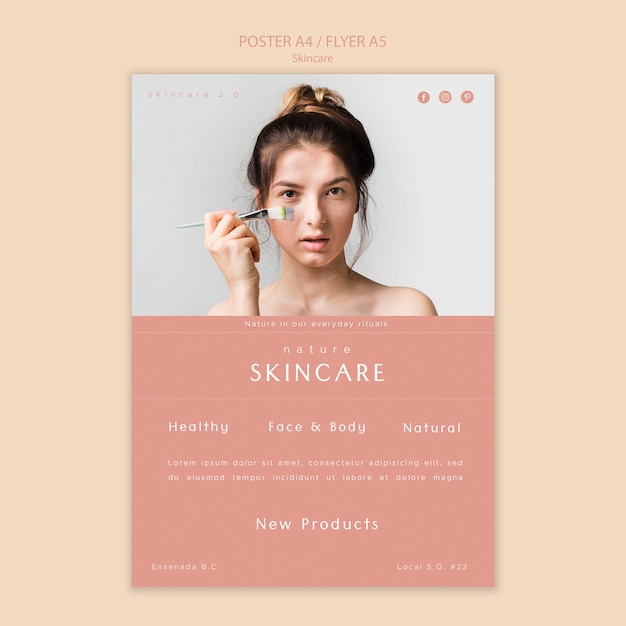 Free PSD skin care poster template