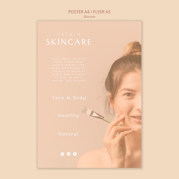 Free PSD skin care poster template