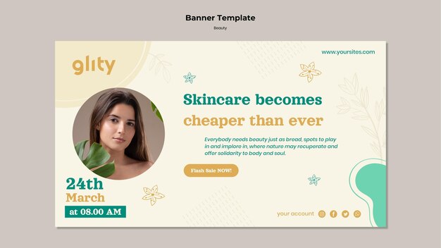 Skin care product banner template