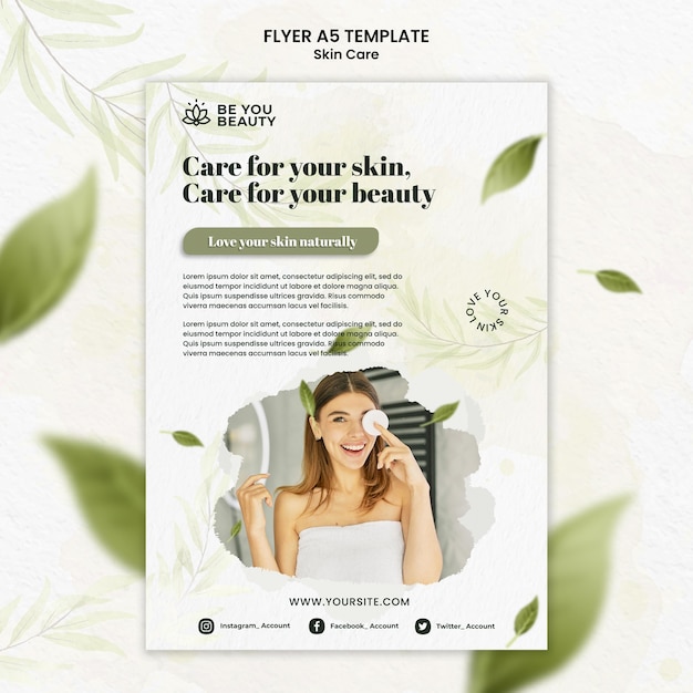 Skin care vertical print template