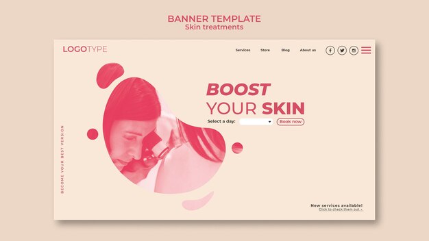 Skin treatment concept banner template