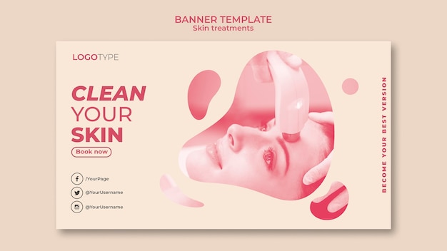 Skin treatment concept banner template