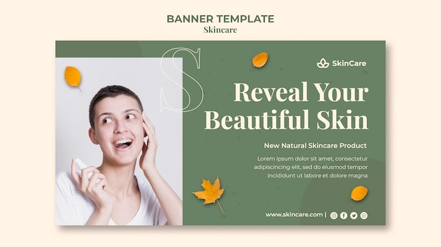 Skincare horizontal banner template