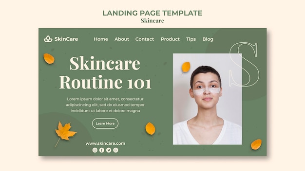 Free PSD skincare landing page template