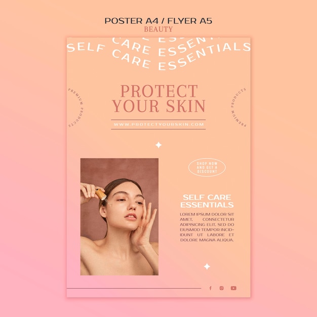 Free PSD skincare products print template