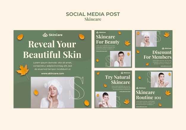 Skincare social media posts