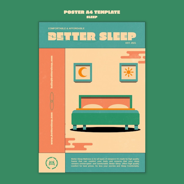 Free PSD sleeping furniture poster design template